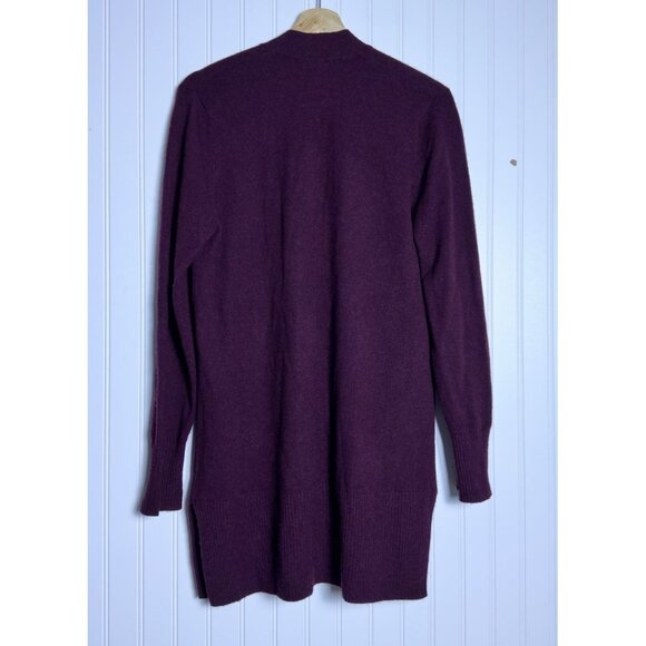 L.L.Bean Women's Blue 100% Cashmere Open Cardigan Sweater Size Large - Picture 4 of 11